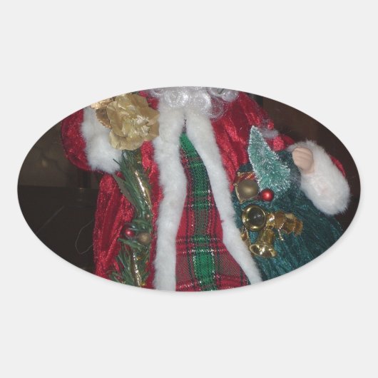 プレイド王室のホホホホサンタメリークリスマス 楕円形シール (正面)