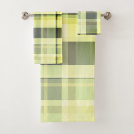 プレイド秋シェーズグリーンズグレイ、バタークリーム バスタオルセット
