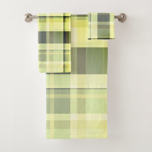 プレイド秋シェーズグリーンズグレイ、バタークリーム バスタオルセット (インサイチュ)