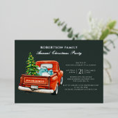 プレイド素朴クリスマスホリデーズパーティーシルバー 箔招待状 (立ち正面)