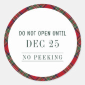 プレイド素朴クリスマスレッドグリーンスススススチュワートタータンチェック ラウンドシール (正面)