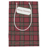 プレイド素朴クリスマス抱き枕 ミディアムペーパーバッグ (正面)