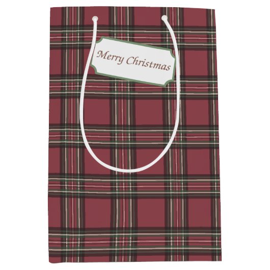 プレイド素朴クリスマス抱き枕 ミディアムペーパーバッグ (正面)