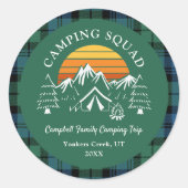 プレイド素朴タータンチェックファミリーキャンピングスクワッドキャンベル ラウンドシール (正面)