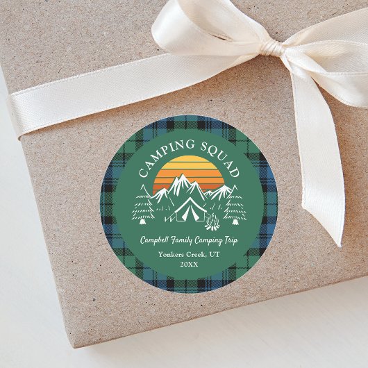 プレイド素朴タータンチェックファミリーキャンピングスクワッドキャンベル ラウンドシール