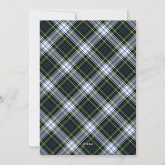 プレイド素朴ファミリークリスマス2ペットの写真タータンチェック シーズンカード (裏面)