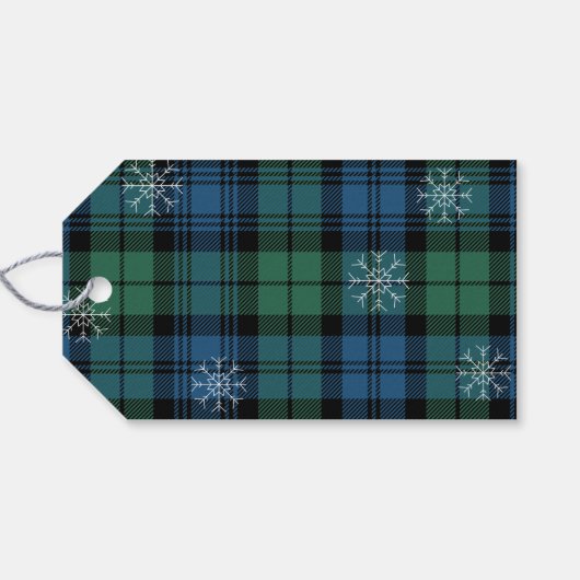 プレイド素朴ファミリーフォトキャンベルタータンチェック ギフトタグ (裏面横)