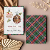 プレイド素朴ペット写真マッカロックタータンチェッククリスマス シーズンカード
