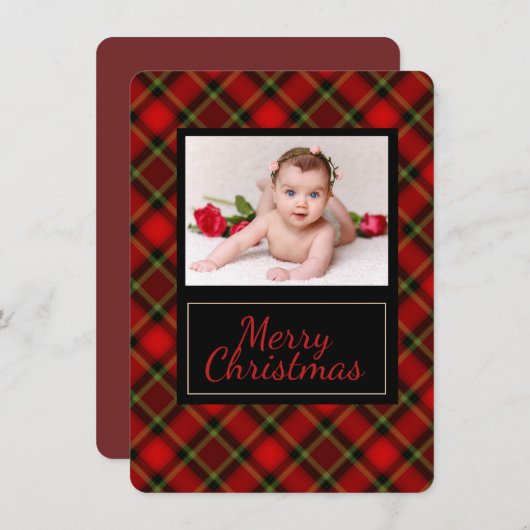 プレイド素朴メリークリスマスフォトカード シーズンカード (正面/裏面)