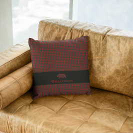 プレイド素朴モノグラムベア |バッファローレッドブラック クッション