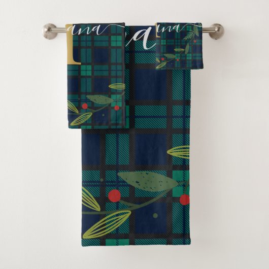 プレイド素朴モノグラムリースタータンチェック バスタオルセット (インサイチュ)