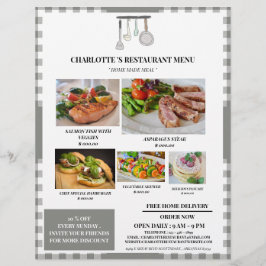 プレイド素朴レストランメニュー チラシ