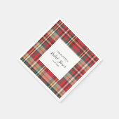プレイド素朴レッドチェックブライダルシャワー紙 スタンダードカクテルナプキン (角)