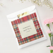 プレイド素朴レッドチェックブライダルシャワー フェイバーバッグ (封をした状態)