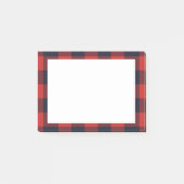 プレイド素朴レッドブラックバッファローチェックタータンチェック ポストイット (正面)