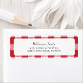 プレイド素朴レッドホワイトチェック差出人住所 ラベル (インサイチュ)