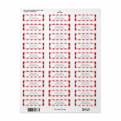 プレイド素朴レッドホワイトチェック差出人住所 ラベル (フルシート)