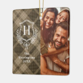 プレイド自然家紋写真クリスマス セラミックオーナメント (左)