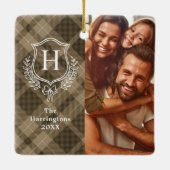 プレイド自然家紋写真クリスマス セラミックオーナメント (裏面)