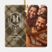 プレイド自然家紋写真クリスマス セラミックオーナメント (正面)