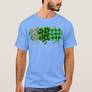 プレイド3ラッキーシャムロックグリーンレオパードIrishセントパー Tシャツ
