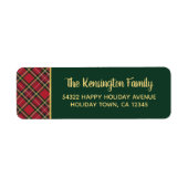 プレイド·ゴールド·フォイル·スクリプト·クリスマス·差出人住所 ラベル (正面)