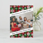 プレイド＆スノーフレークのホリデー フォト カード（詩付き） シーズンカード (スタンド正面)