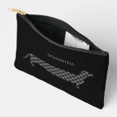 プレイド・ダシュントパーソナライズされた・オン・ブラック アクセサリーポーチ (見開き)