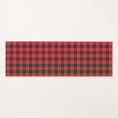 プレイド・バッファロー・ブラック・レッド・チェック ヨガマット (正面(横))