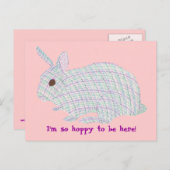 プレイド・バニー、私はここにいるのは本当にホッとしている ポストカード (正面/裏面)