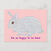 プレイド・バニー、私はここにいるのは本当にホッとしている ポストカード (正面)