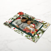 プレイド フローラル ボタニカル ファミリー フォト タルタン 箔シーズンカード (回転した状態)