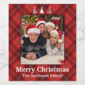 プレイド&プリントパーソナライズされたクリスマスフォト ワインラベル (シングルラベル)