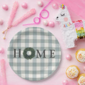 プレイド"ホーム"タイポグラフィスタイリッシュファームハウスデコール ペーパープレート (パーティー)