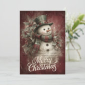 プレイド・マフラーの雪だるま & ホリー グロー シーズンカード (スタンド正面)