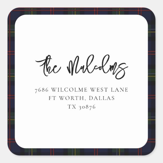 プレイド ラスティック クラシック タルタン 返送先住所 スクエアシール (正面)