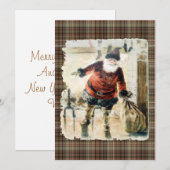 プレイド ヴィンテージ サンタクロース 招待状 (正面/裏面)