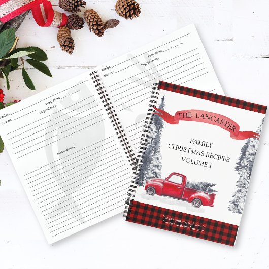 プレイド、冬の森とヴィンテージトラックレシピ ノートブック
