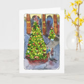 プレイハウス・スクエアのクリスマスツリー グリーティングカード カード (黄色い花)
