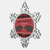 プレイパーソナライズされたド婚約オーナメント スノーフレークピューターオーナメント (右)