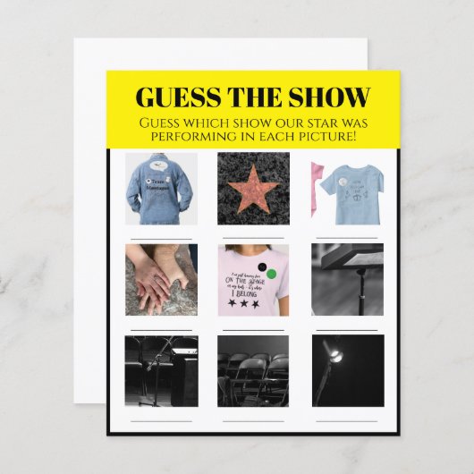 プレイビルの表示パーソナライズされたパーティーゲーム (正面/裏面)