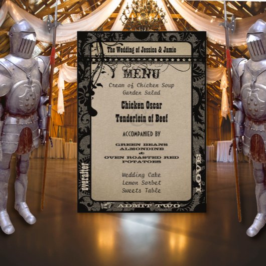 プレイビル結婚式 プログラムメタリックシルバー メニュー