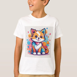 プレイフルキッズキュート猫デザインTシャツ子供へ Tシャツ
