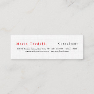 プレイモダンンエレガントミニマル赤白 スキニー名刺