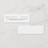 プレイモダンンエレガントミニマル赤白 スキニー名刺 (正面/裏面)