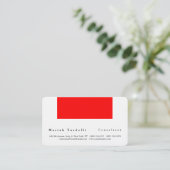 プレイモダンンエレガントミニマル赤白 名刺 (スタンド正面)