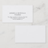 プレイモダンンシンプルホワイトミニマリスト 名刺 (正面/裏面)