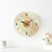 プレイモダンンベージュのミニマルスタイル ラージ壁時計 (ホーム)