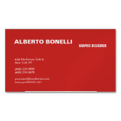 プレイモダンンミニマリスト赤白プロフェッショナル マグネット名刺 (正面)