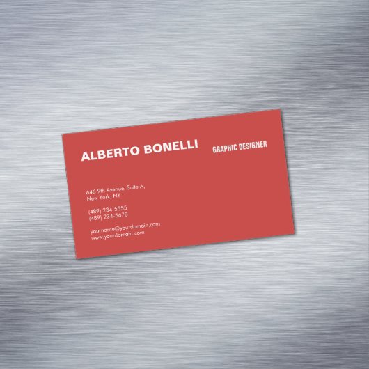 プレイモダンンミニマリスト赤白プロフェッショナル マグネット名刺 (インサイチュ)